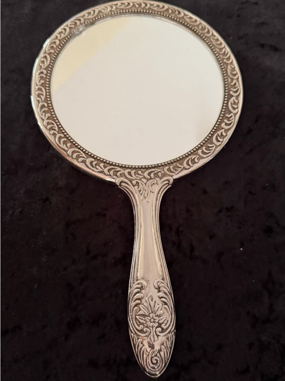 Vintage Silvery Plated Dressing Mirror